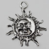 Pendant Zinc Alloy Jewelry Findings Lead-free, Sun 31x26mm Hole:3mm, Sold by Bag
