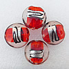 Silver Foil Lampwork Beads, Flat Round 20x10mm Hole:About 2mm, Sold by PC