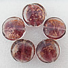 Gold Sand Lampwork Beads, Flat Round 20x10mm Hole:About 2mm, Sold by PC