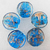 Gold Sand Lampwork Beads, Flat Round 20x10mm Hole:About 2mm, Sold by PC