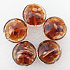 Gold Sand Lampwork Beads, Flat Round 20x10mm Hole:About 2mm, Sold by PC