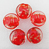 Gold Sand Lampwork Beads, Flat Round 20x10mm Hole:About 2mm, Sold by PC