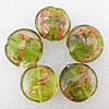 Gold Sand Lampwork Beads, Flat Round 20x10mm Hole:About 2mm, Sold by PC