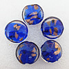 Gold Sand Lampwork Beads, Flat Round 20x10mm Hole:About 2mm, Sold by PC