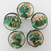 Gold Sand Lampwork Beads, Flat Round 20x10mm Hole:About 2mm, Sold by PC