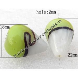 Lampwork Beads, Teardrop 18x22mm Hole:About 2mm, Sold by PC