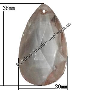 Transparent Acrylic Pendant, 38x20mm Hole:2mm Sold by Bag 