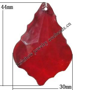 Transparent Acrylic Pendant, 44x30mm Hole:1.5mm Sold by Bag 