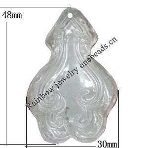 Transparent Acrylic Pendant, 48x30mm Hole:1mm Sold by Bag 