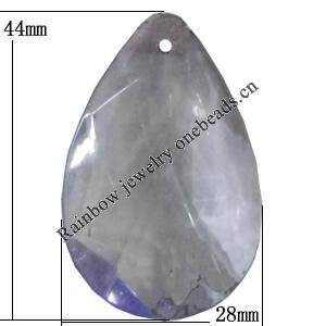Transparent Acrylic Pendant, 44x28mm Hole:1mm Sold by Bag 