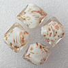 Gold Sand Lampwork Beads, Diamond 20x23mm Hole:About 2mm, Sold by PC