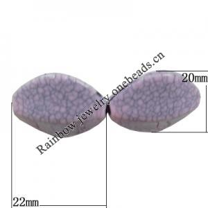 Solid Crackle Acrlylic Beads, Horse Eye 20x22mm, Hole:1.5mm, Sold by Bag