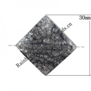 Crackle Acrlylic Beads, Diamond 30mm, Hole:2mm, Sold by Bag