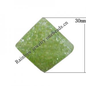 Crackle Acrlylic Beads, Diamond 30mm, Hole:2mm, Sold by Bag