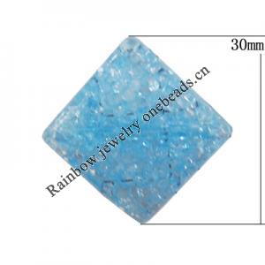 Crackle Acrlylic Beads, Diamond 30mm, Hole:2mm, Sold by Bag