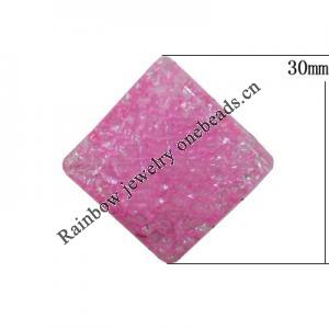 Crackle Acrlylic Beads, Diamond 30mm, Hole:2mm, Sold by Bag