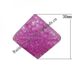 Crackle Acrlylic Beads, Diamond 30mm, Hole:2mm, Sold by Bag