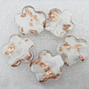 Gold Sand Lampwork Beads, Flower 25x6mm Hole:About 2mm, Sold by PC