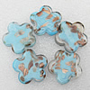 Gold Sand Lampwork Beads, Flower 25x6mm Hole:About 2mm, Sold by PC