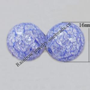 Crackle Acrlylic Beads, Round 16mm, Hole:2mm, Sold by Bag