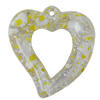 Painted Spray-paint Acrylic Pendants, Heart 38x35mm Hole:2mm, Sold by Bag