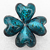 Silver Foil Lampwork Beads, Heart 20x13mm Hole:About 2mm, Sold by PC