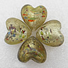 Silver Foil Lampwork Beads, Heart 20x13mm Hole:About 2mm, Sold by PC