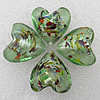 Silver Foil Lampwork Beads, Heart 20x13mm Hole:About 2mm, Sold by PC