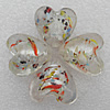 Silver Foil Lampwork Beads, Heart 20x13mm Hole:About 2mm, Sold by PC