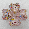 Silver Foil Lampwork Beads, Heart 20x13mm Hole:About 2mm, Sold by PC