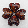 Silver Foil Lampwork Beads, Heart 20x13mm Hole:About 2mm, Sold by PC