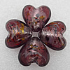 Silver Foil Lampwork Beads, Heart 20x13mm Hole:About 2mm, Sold by PC