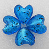 Silver Foil Lampwork Beads, Heart 20x13mm Hole:About 2mm, Sold by PC