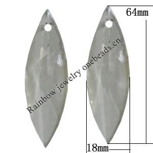 Transparent Acrylic Pendant, 18x64mm Hole:mm Sold by Bag 