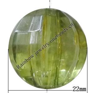 Transparent Acrylic Bead, Flacted Round 22mm Hole:5mm, Sold by Bag 