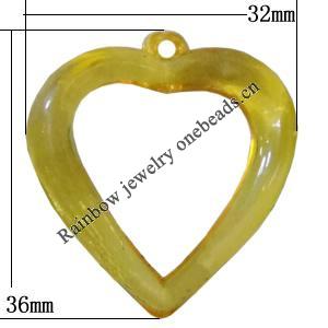 Transparent Acrylic Pendant, 32x36mm Hole:3mm Sold by Bag 