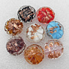 Gold Sand Lampwork Beads, Mix Color, Flower 20x10mm Hole:About 2mm, Sold by Group