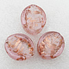 Gold Sand Lampwork Beads, Flat Oval 30x25mm Hole:About 2mm, Sold by PC