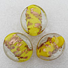 Gold Sand Lampwork Beads, Flat Oval 30x25mm Hole:About 2mm, Sold by PC