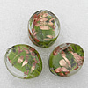 Gold Sand Lampwork Beads, Flat Oval 30x25mm Hole:About 2mm, Sold by PC