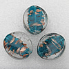 Gold Sand Lampwork Beads, Flat Oval 30x25mm Hole:About 2mm, Sold by PC