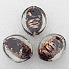 Gold Sand Lampwork Beads, Flat Oval 30x25mm Hole:About 2mm, Sold by PC