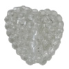 Transparent Acrylic Bead, Heart 40x42mm Hole:5mm, Sold by Bag 