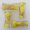 Gold Sand Lampwork Beads, 30x15mm Hole:About 2mm, Sold by PC
