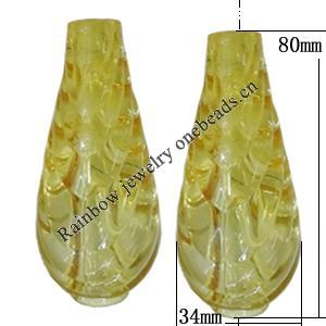 Transparent Acrylic Bead, 80x34mm Hole:12mm Sold by Bag 