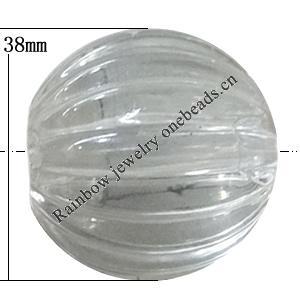 Transparent Acrylic Bead, 38mm, Sold by Bag 