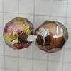 Acrylic Beads Plated AB, Faceted Round 8mm Hole:2mm, Sold by Bag 