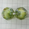 Acrylic Beads Plated AB, Faceted Round 10mm Hole:2mm, Sold by Bag 