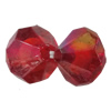 Acrylic Beads Plated AB, Faceted Bicone 12mm Hole:2mm, Sold by Bag 