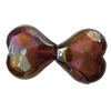 Acrylic Beads Plated AB, Faceted Heart 11x10mm Hole:2mm, Sold by Bag 